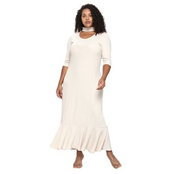 Turtle Neck Cutout Rib Dress