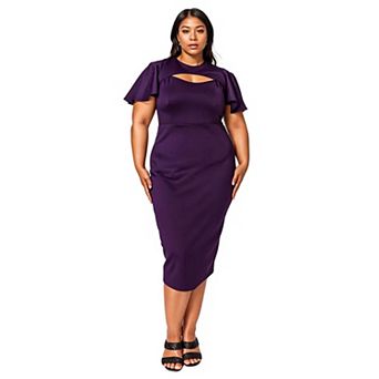 Plus Size Millie Cutout Flutter Dress