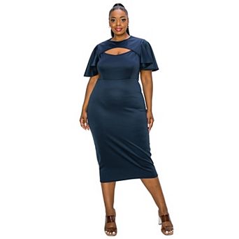 Plus Size Millie Cutout Flutter Dress