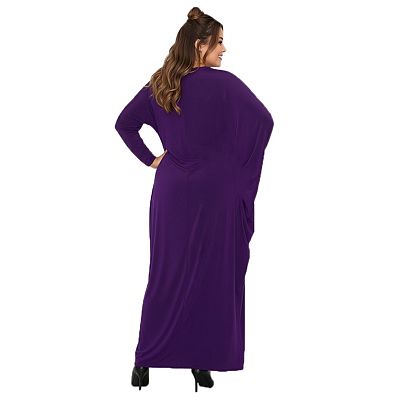 plus size asymmetrical maxi dress Navy Plus Size Asymmetrical Draped Stretch Metallic Lace Gown