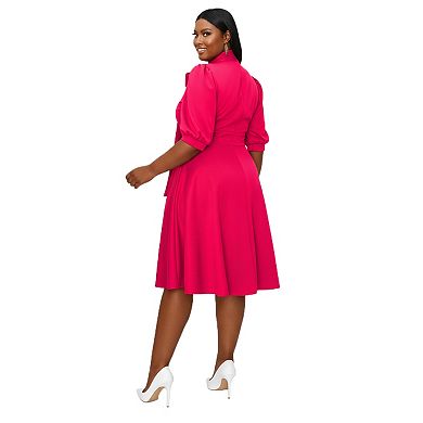 Plus Size Carina Donna Flare Dress W/ Pockets