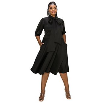 Plus Size Carina Donna Flare Dress W/ Pockets