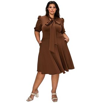 Plus Size Carina Donna Flare Dress W/ Pockets
