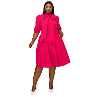 Plus Size Carina Donna Flare Dress W/ Pockets
