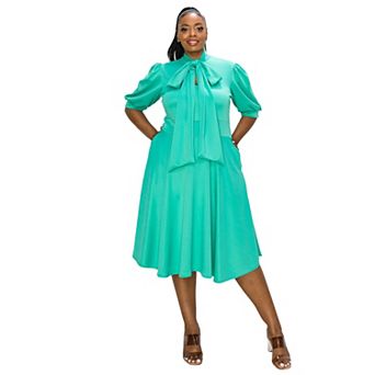 Plus Size Carina Donna Flare Dress W/ Pockets