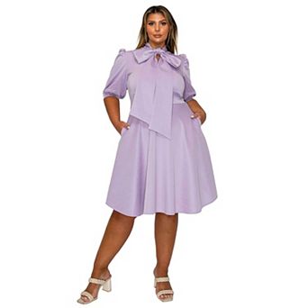 Plus Size Carina Donna Flare Dress W/ Pockets