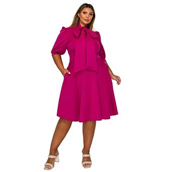 Plus Size Carina Donna Flare Dress W/ Pockets