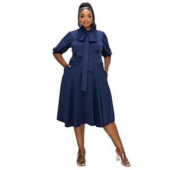 Plus Size Carina Donna Flare Dress W/ Pockets