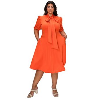 Plus Size Carina Donna Flare Dress W/ Pockets