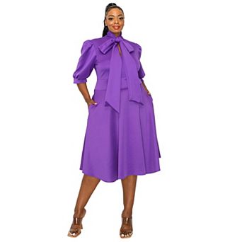 Plus Size Carina Donna Flare Dress W/ Pockets