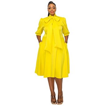 Plus Size Carina Donna Flare Dress W/ Pockets