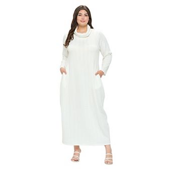 Plus Size Lana Cowl Turtle Neck Pocket Sweater Dress