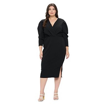 Boa Pleated Midi Dress