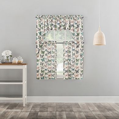 No. 918 Magdalena Crushed Voile Sheer Rod Pocket Kitchen Two-Tier Set of 2 Window Curtain Panels