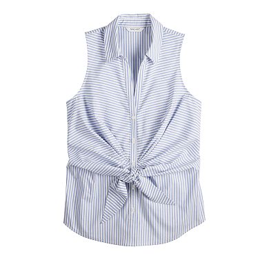 Women's Nine West Sleeveless Tie Front Shirt
