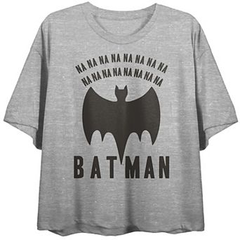 Juniors' DC Comics: Batman "Na Na Batman" Cropped Graphic Tee