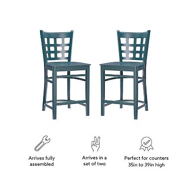 Linon Lola Counter Stool 2-piece Set