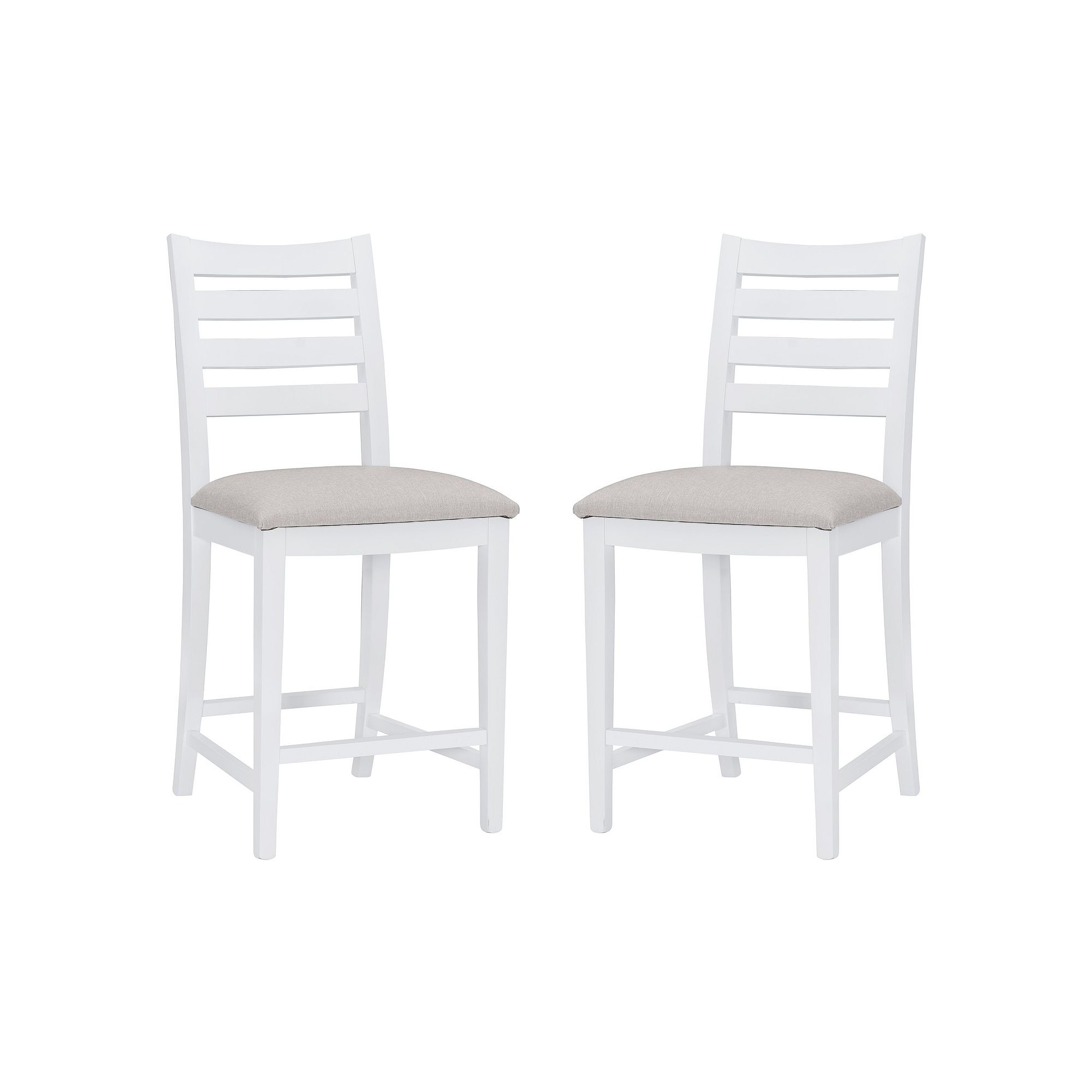 Linon Flynn 22.5-in. Counter Stool 2-piece Set, White Upholstered
