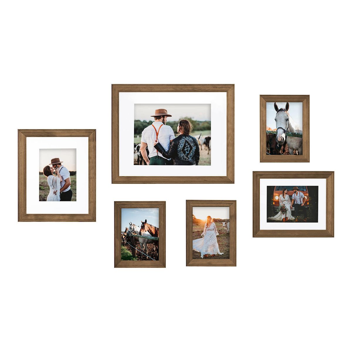 Kate and Laurel Bordeaux Gallery Collage Wall Frame 6-piece Set - Rustic Brown