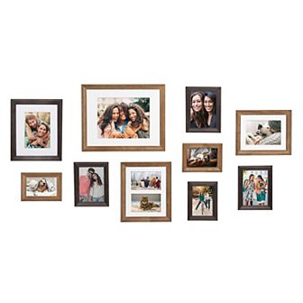 Kate and Laurel Bordeaux Gallery Large Collage Wall Frame 10 pc Set