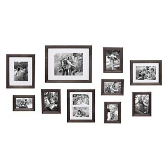 Kate and Laurel Bordeaux Gallery Large Collage Wall Frame 10 pc Set