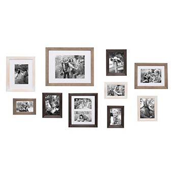 Kate and Laurel Bordeaux Gallery Large Collage Wall Frame 10 pc Set