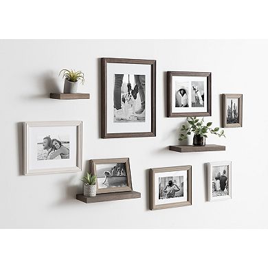 Kate and Laurel Bordeaux Gallery Collage Frame & Shelf 10-piece Set