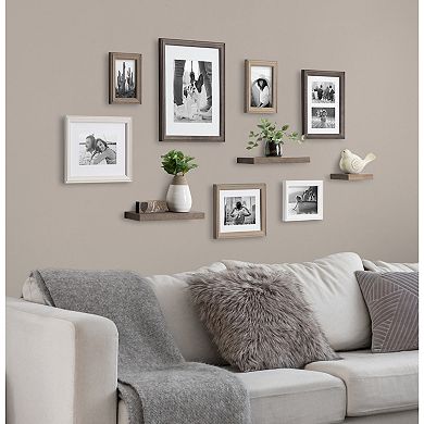 Kate and Laurel Bordeaux Gallery Collage Frame & Shelf 10-piece Set