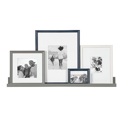 Kate and Laurel Bordeaux Wall Shelf & Frame 5-piece Set