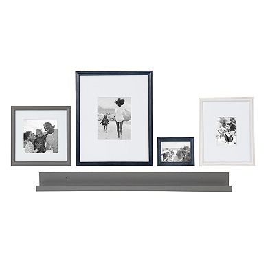 Kate and Laurel Bordeaux Wall Shelf & Frame 5-piece Set