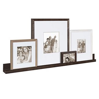 Kate and Laurel Bordeaux Wall Shelf & Frame 5 pc Set