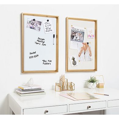 Kate and Laurel Calter Magnetic Dry Erase Board Framed Wall Decor