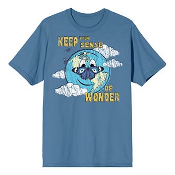 Men's Positive Vibes Cartoon Earth Keep Your Sense Of Wonder Tee