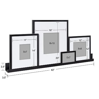 Kate and Laurel Gallery Shelf & Frame 5-piece Set