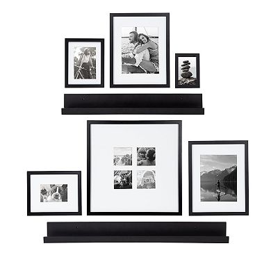 Kate and Laurel Gallery Wall Shelves & Frame 8-piece Set