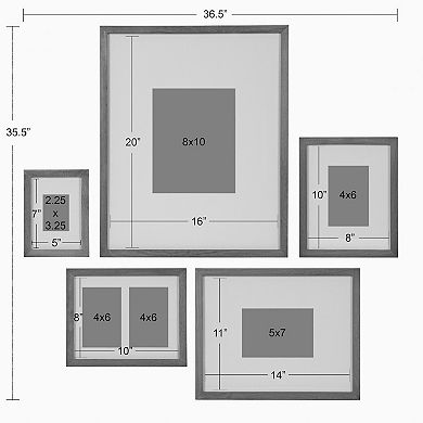 Kate and Laurel Modern Gallery Wall Frame 5-piece Set