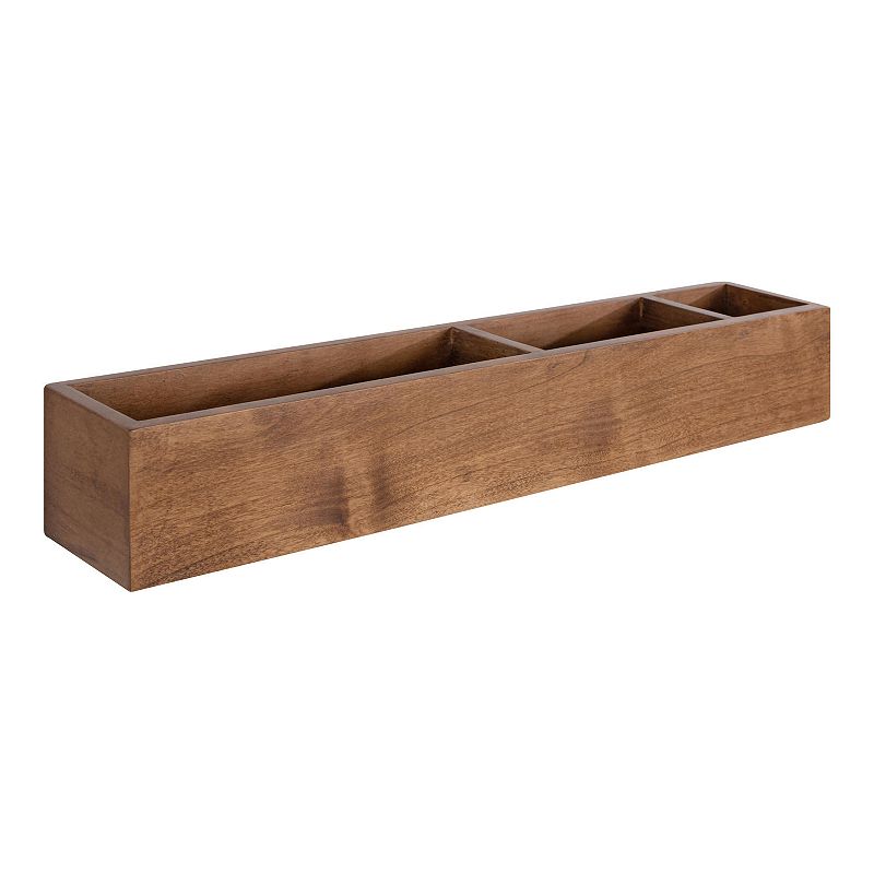 44118783 Kate and Laurel Hutton 3-Cubby Wall Shelf, Brown sku 44118783