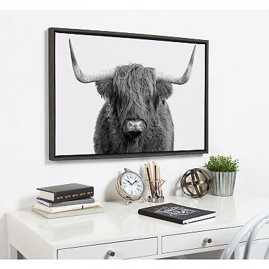 Kate and Laurel Sylvie Highland Cow Framed Wall Art