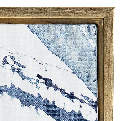 Kate and Laurel Sylvie Indigo Watercolor Framed Wall Art