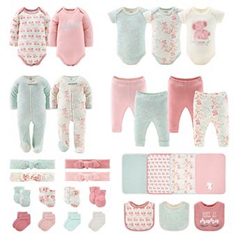 The Peanutshell Floral Elephant 30 pc Layette Gift Set