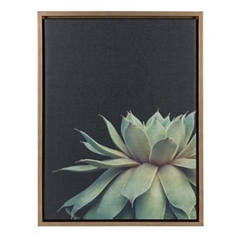 Kate and Laurel Sylvie Succulent Framed Canvas Wall Art