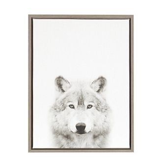 Kate and Laurel Sylvie Wolf Framed Wall Art
