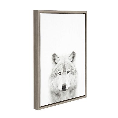 Kate and Laurel Sylvie Wolf Framed Wall Art