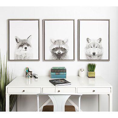 Kate and Laurel Sylvie Wolf Framed Wall Art