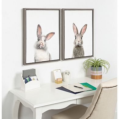 Kate and Laurel Sylvie Young Rabbit Framed Wall Art