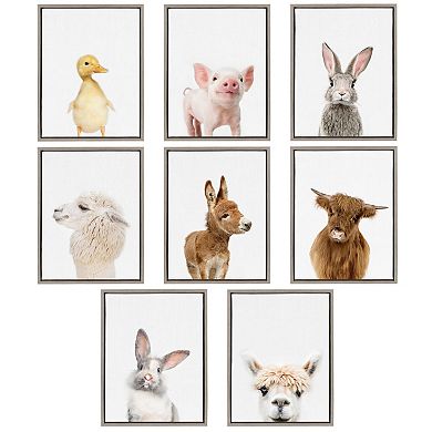 Kate and Laurel Sylvie Young Rabbit Framed Wall Art