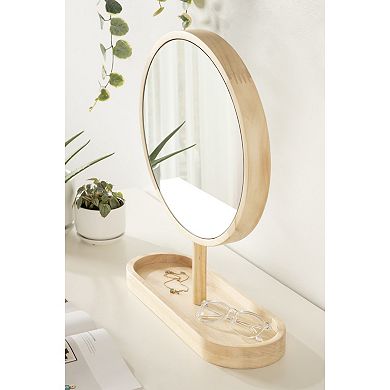 Kate and Laurel Travis Pedestal Mirror Table Decor