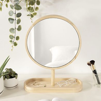 Kate and Laurel Travis Pedestal Mirror Table Decor
