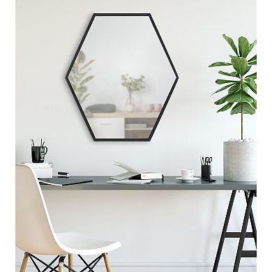 Kate and Laurel Travis Hexagon Framed Wall Mirror