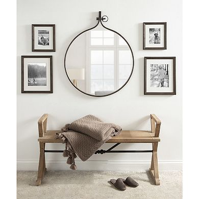 Kate and Laurel Yitro Round Framed Wall Mirror